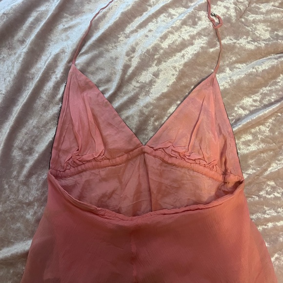 Y2k 100% silk sequin halter top with Brown Embellishments - Picture 4 of 4